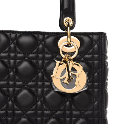 Christian Dior Lambskin Cannage Medium Lady Dior Black 13 of 13