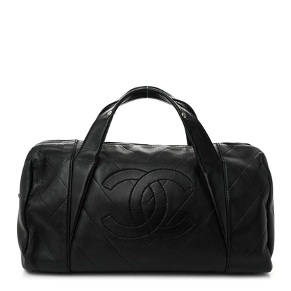 Chanel Calfskin CC Chevron All Day Long Boston Black 1 of 11