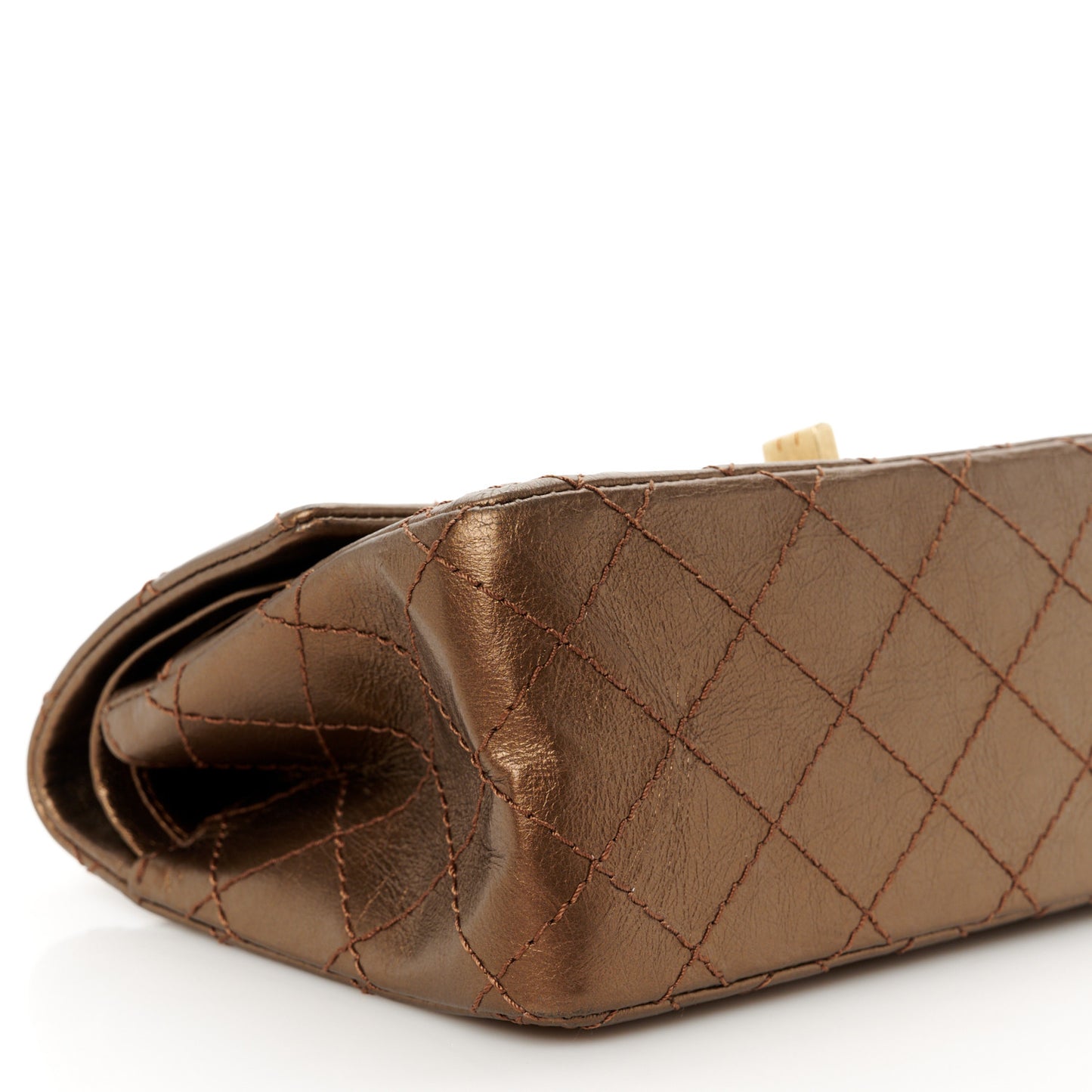 Metallic Glazed Calfskin 2.55 Reissue 224 Flap Brown