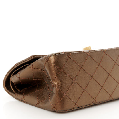 Chanel Metallic Glazed Calfskin 2.55 Reissue 224 Flap Brown 9 of 11