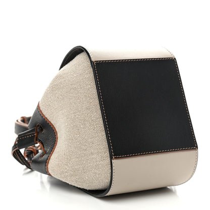 Loewe Calfskin Linen Mini Hammock Shoulder Bag Light Oat Black 4 of 10