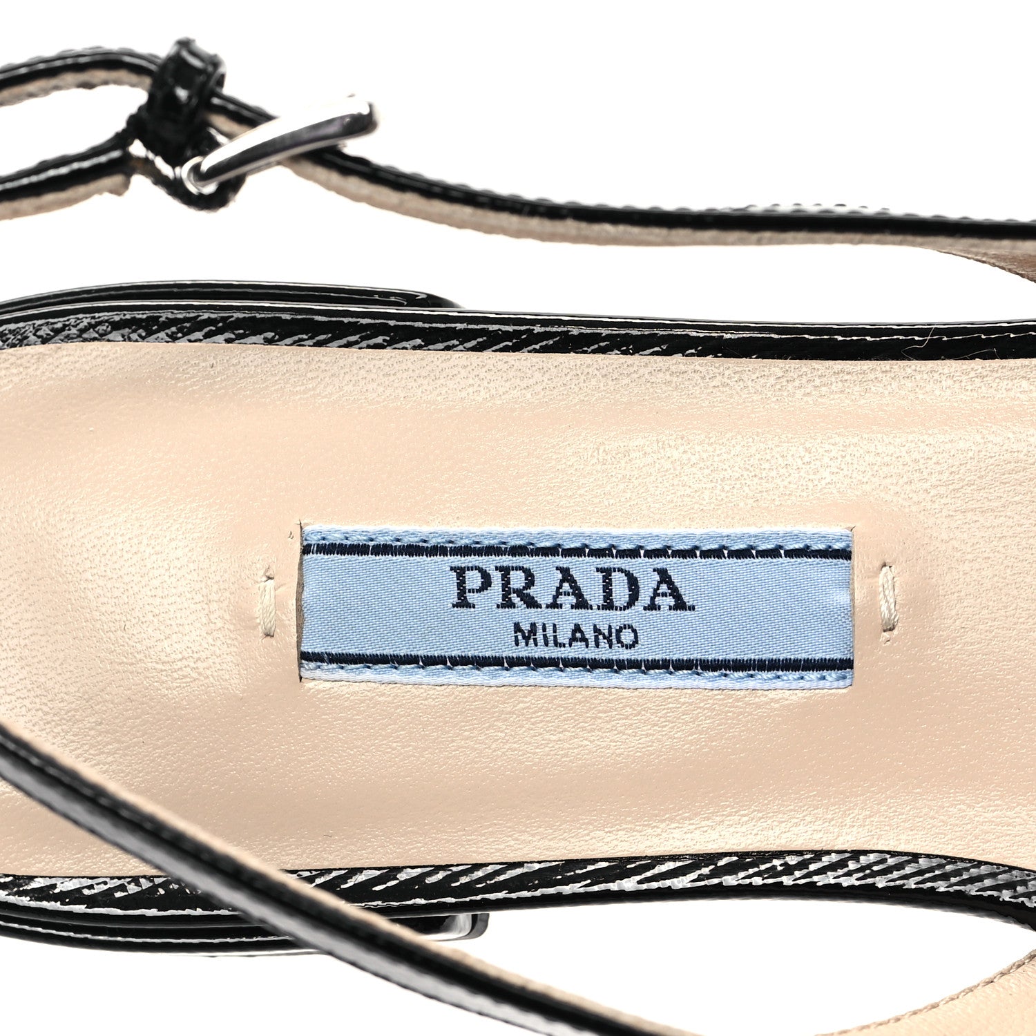 Prada Saffiano Vernice Slingback Bow Flats 36 Black 7 of 9