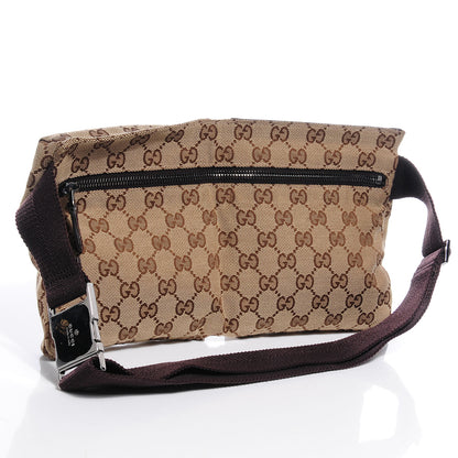 Gucci GG Monogram Web Double Pocket Belt Bag Dark Brown 3 of 8
