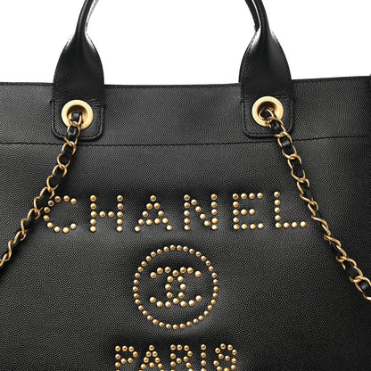 Chanel Caviar Small Studded Deauville Tote Black 8 of 10