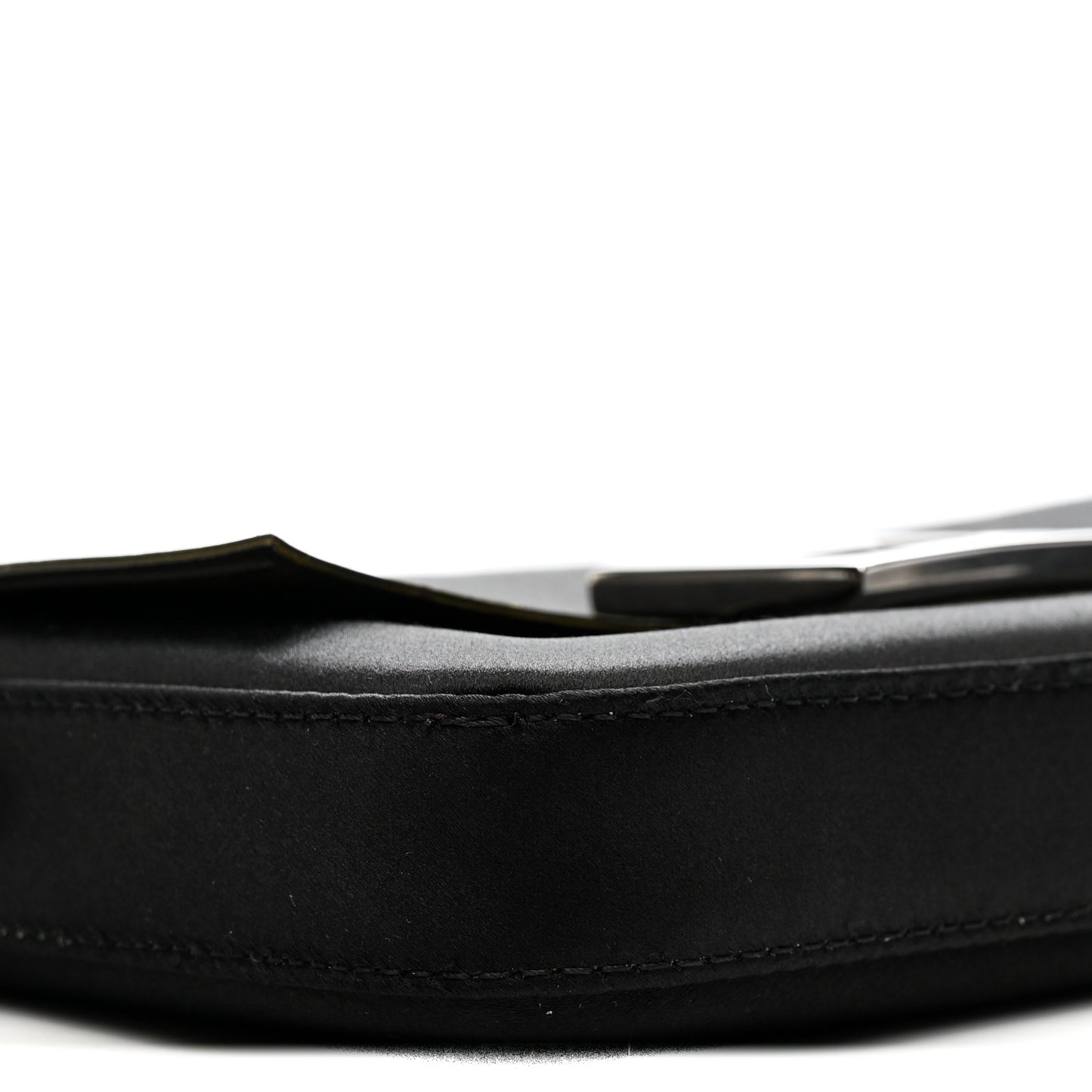 Silk Satin Phone Baguette Black