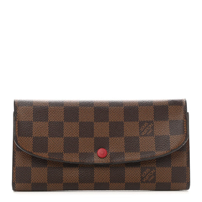 Louis Vuitton Damier Ebene Emilie Wallet Red 1 of 8
