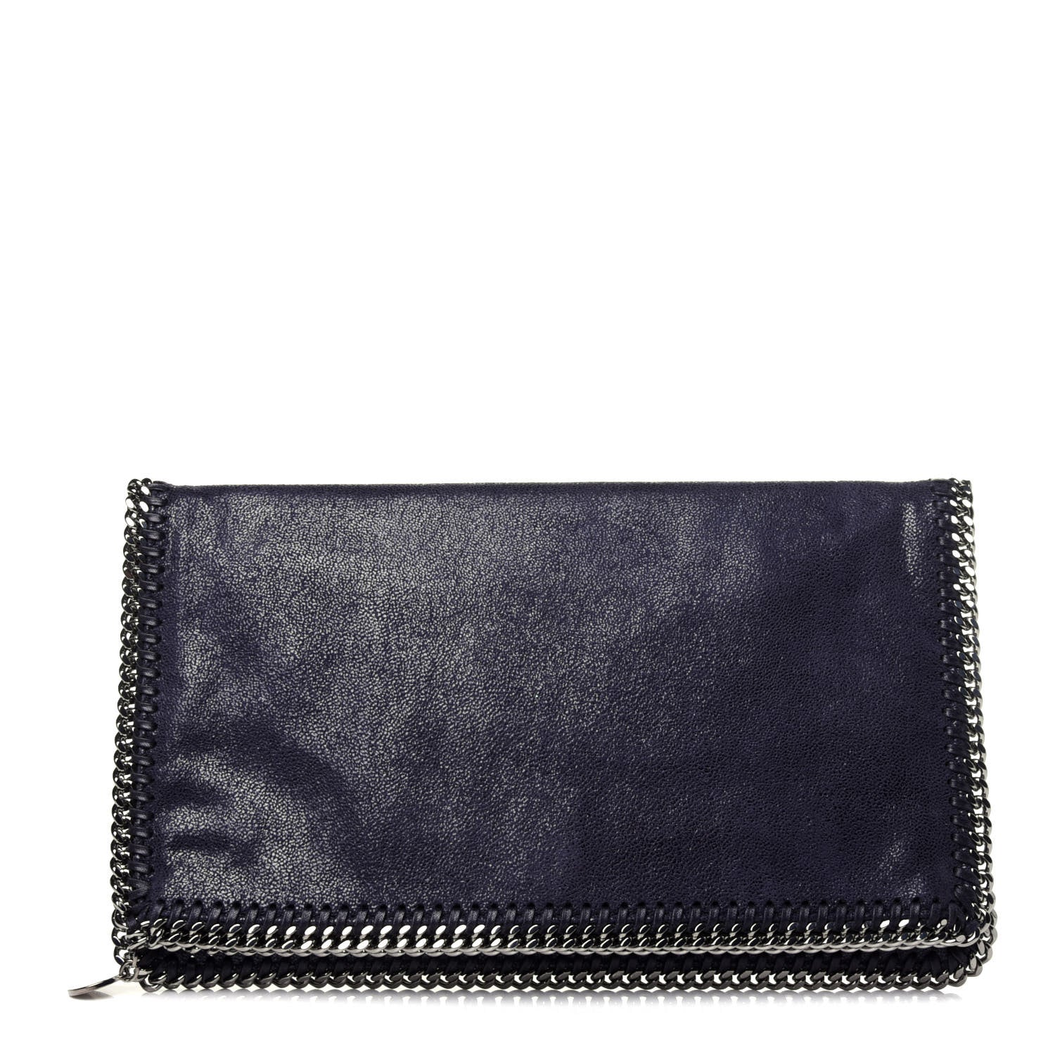 Stella McCartney Shaggy Deer Falabella Fold Over Clutch Navy Blue 1 of 12
