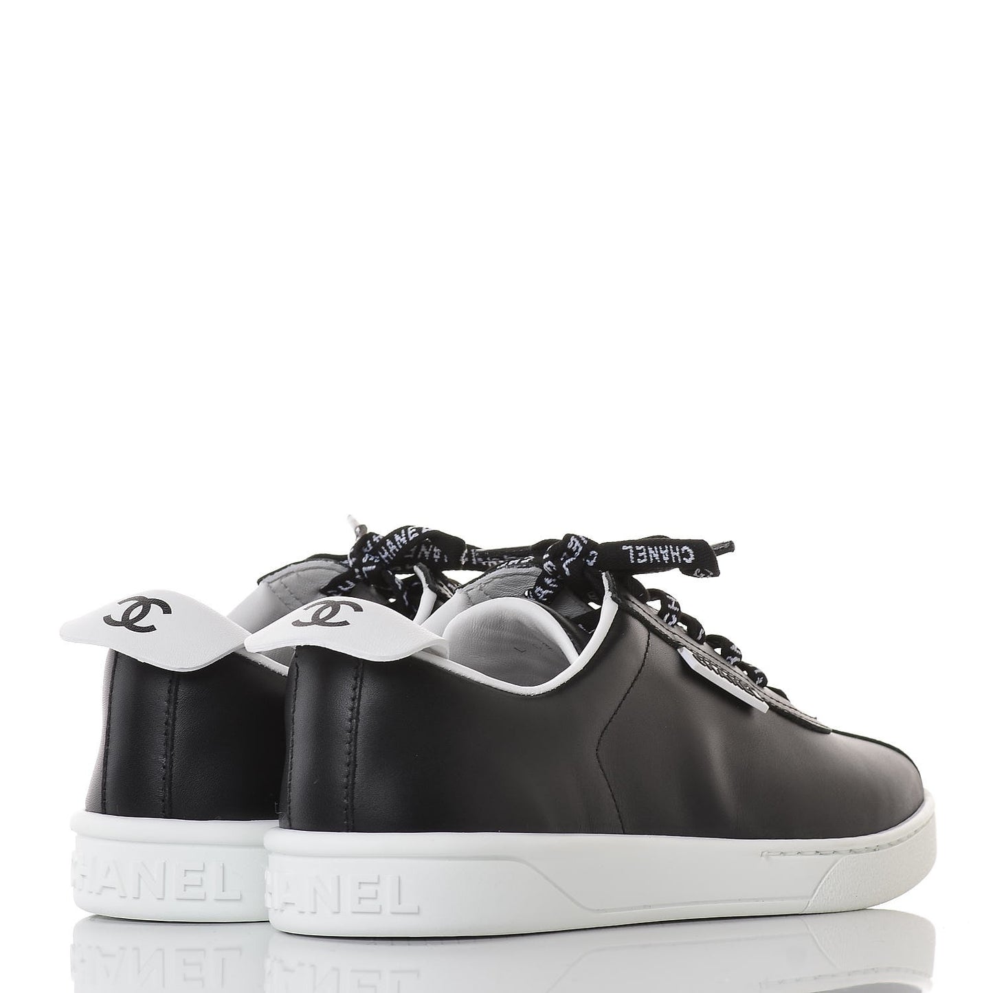 Calfskin CC Womens Sneakers 37 Black