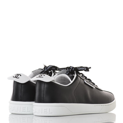 Chanel Calfskin CC Womens Sneakers 37 Black 4 of 10