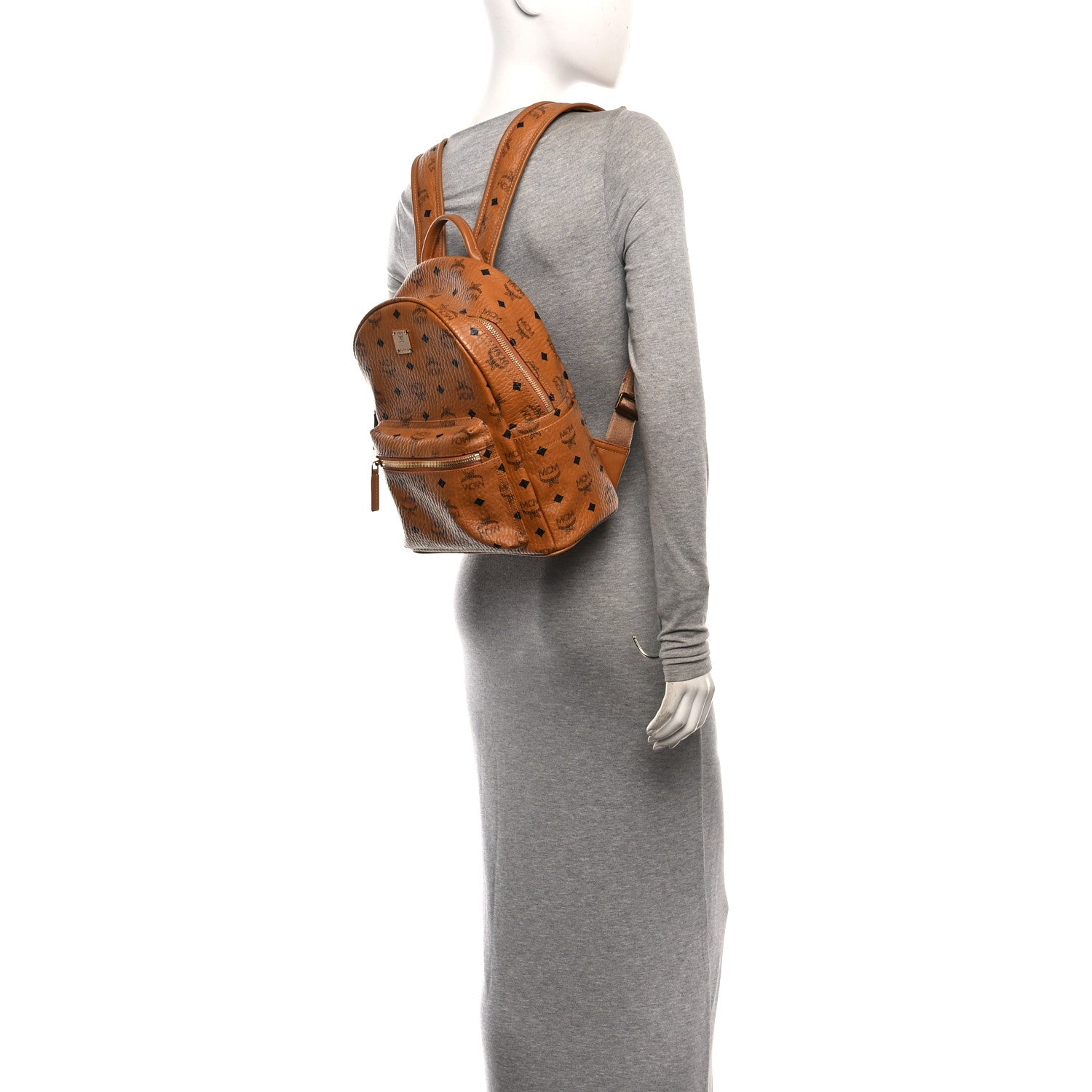MCM Visetos Small Stark Backpack Cognac 2 of 9