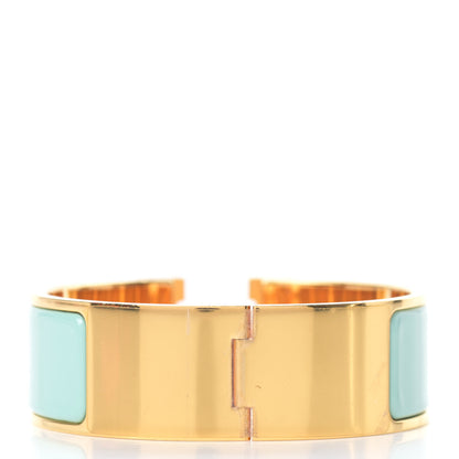 Hermes Enamel Wide Clic Clac H Bracelet PM Lagon 3 of 6