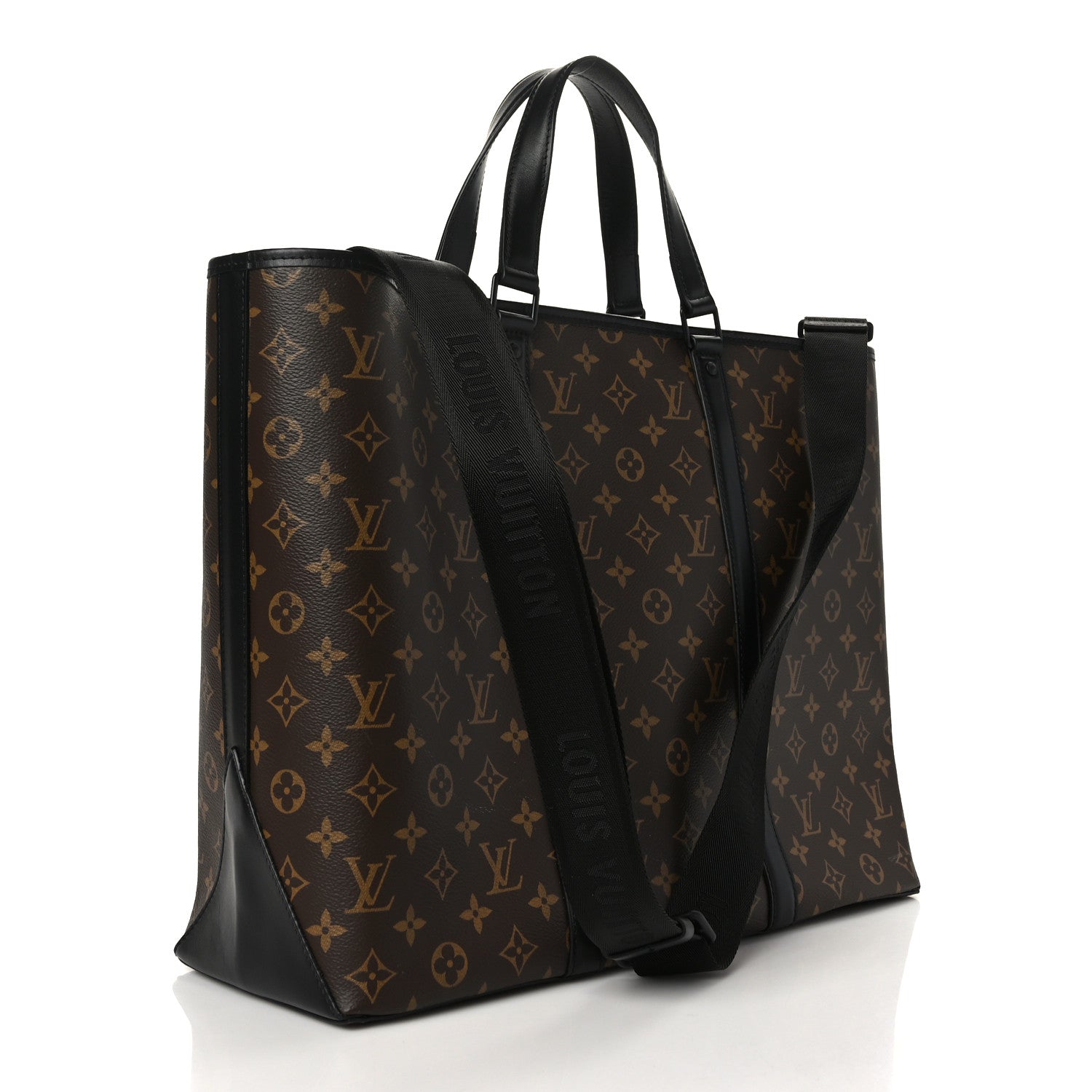 Louis Vuitton Monogram Macassar Weekend Tote GM 3 of 9