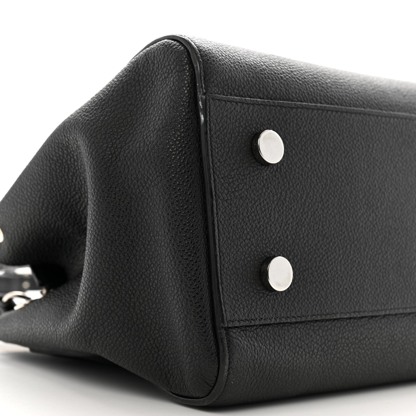 Grained Calfskin Small Cabas Rive Gauche Black