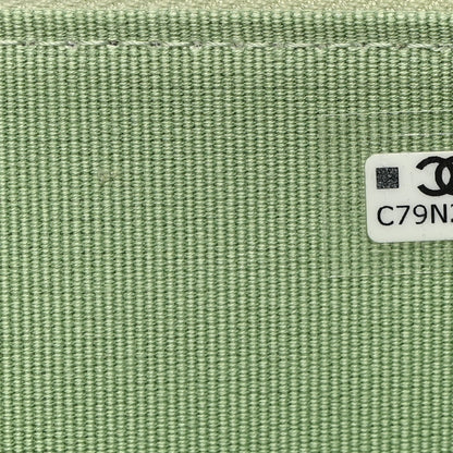 Chanel Lambskin Quilted CC Zip Around Card Holder Light Green 8 of 8