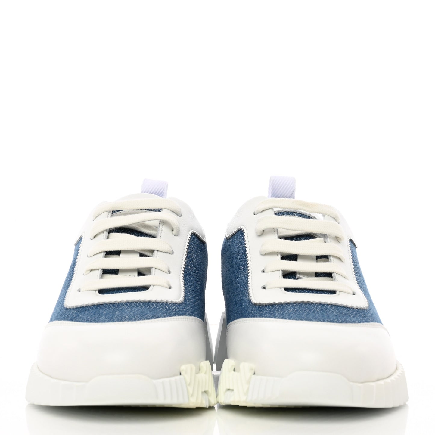 Denim Suede Goatskin Bouncing Sneakers 37 Bleu Clair White