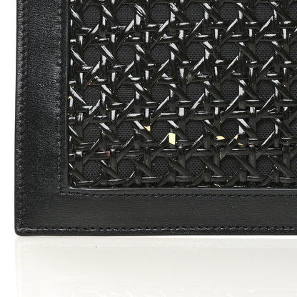 Saint Laurent Raffia Calfskin Medium Zip Clutch Black 6 of 6