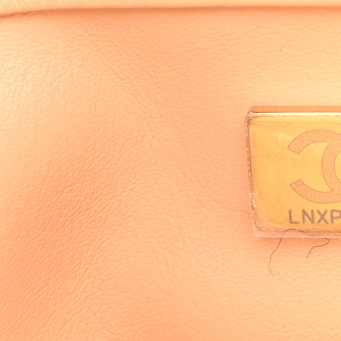 Lambskin Quilted Mini Rectangular Pearl Crush Flap Beige