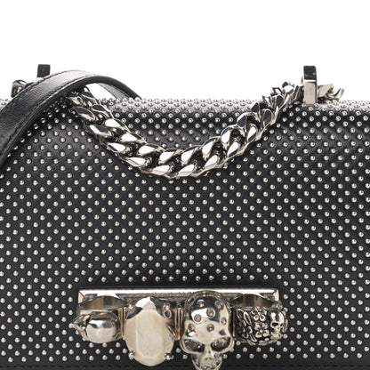 Alexander McQueen Calfskin Studded Jeweled Satchel Black 8 of 18