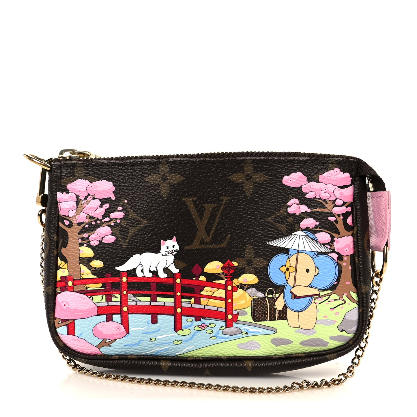 Monogram 2021 Christmas Animation Japanese Garden Mini Pochette Accessories Wisteria Pink