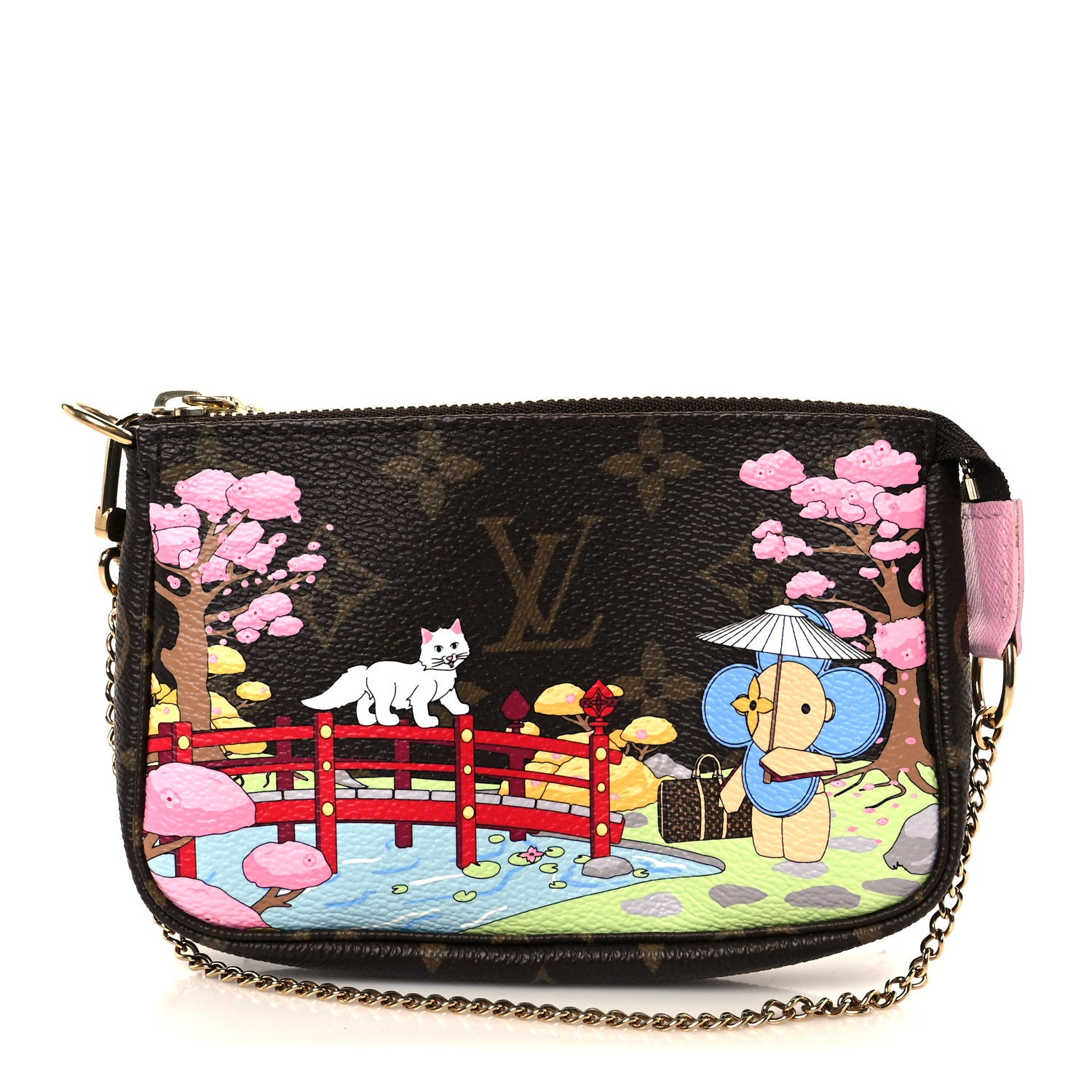 Louis Vuitton Monogram 2021 Christmas Animation Japanese Garden Mini Pochette Accessories Wisteria Pink 1 of 8