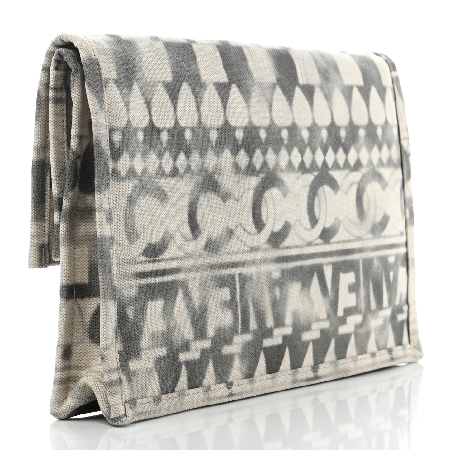 Canvas Iliad Flap Clutch Beige