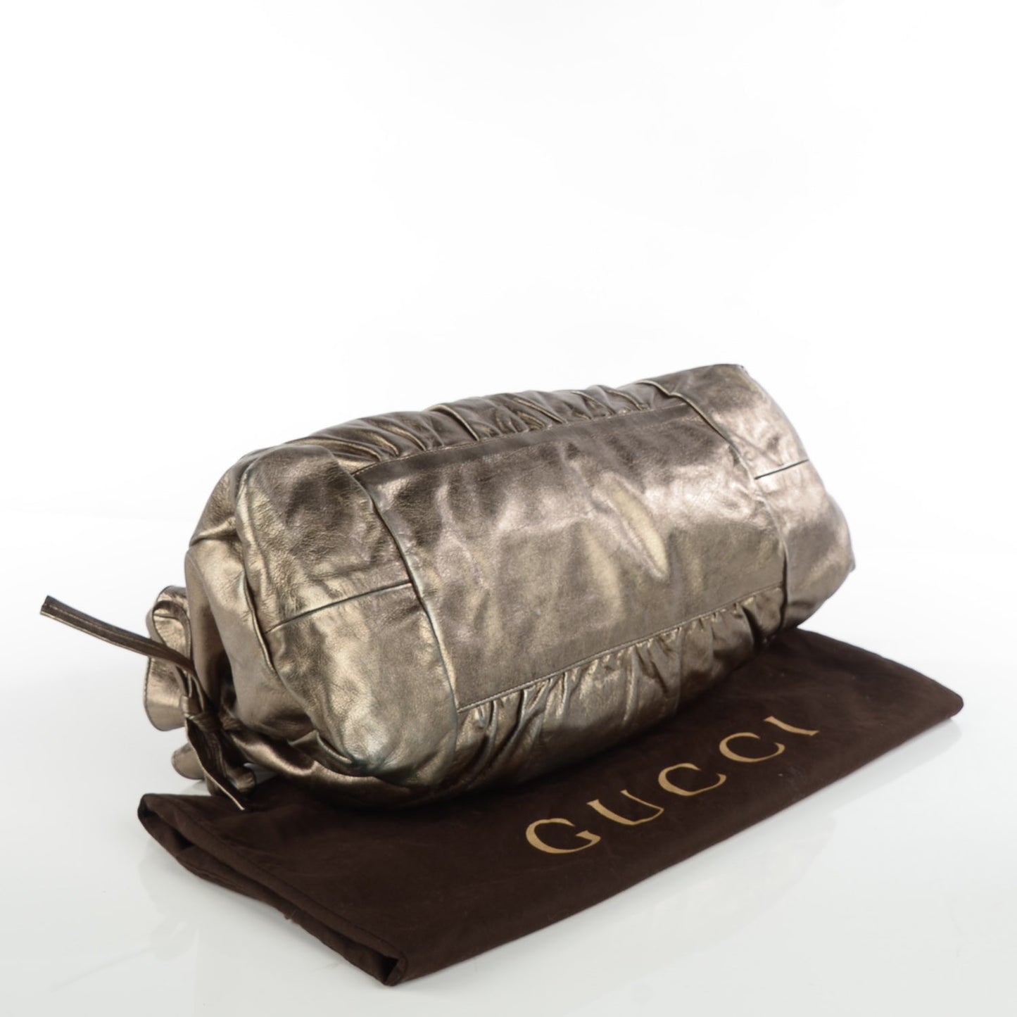 Metallic Calfskin Medium Hysteria Top Handle Bag Gold