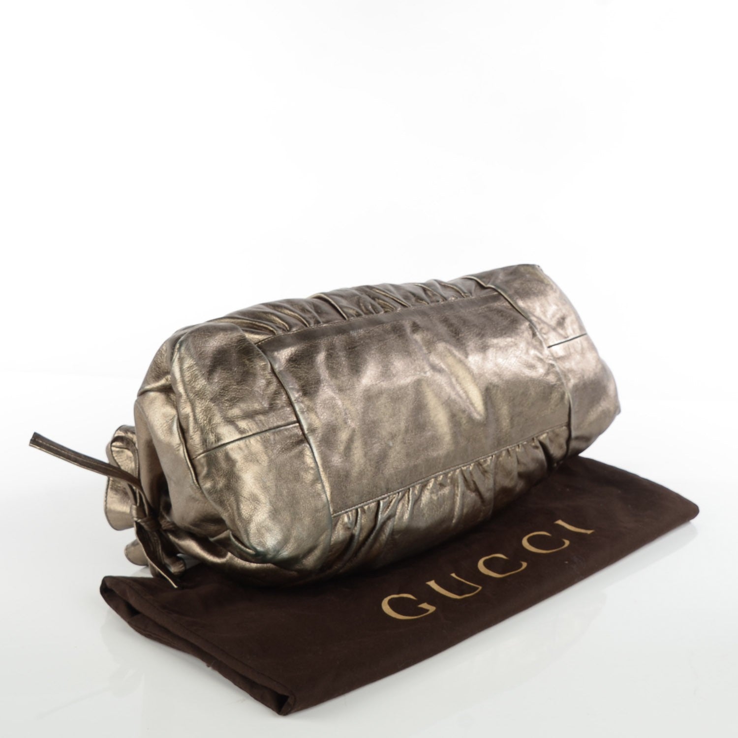 Gucci Metallic Calfskin Medium Hysteria Top Handle Bag Gold 4 of 7