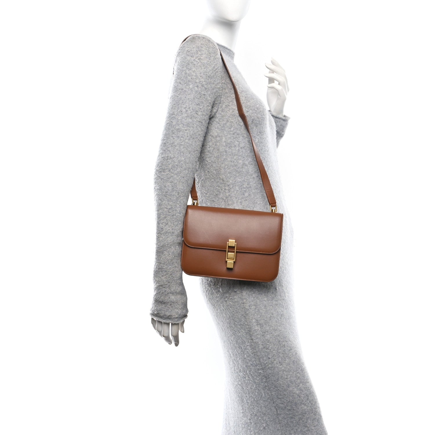 Saint Laurent Smooth Calfskin Carre Satchel Brick 2 of 12