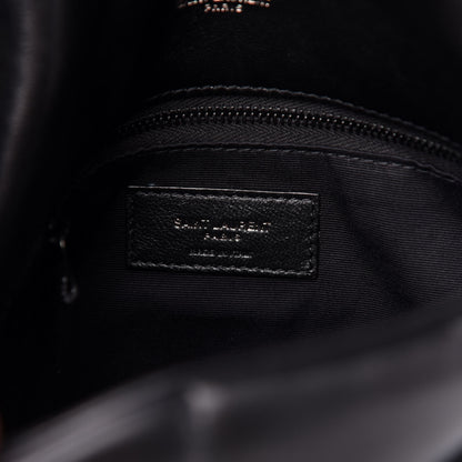 Saint Laurent Lambskin Quilted Small Loulou Puffer Monogram Chain Satchel Black 7 of 12