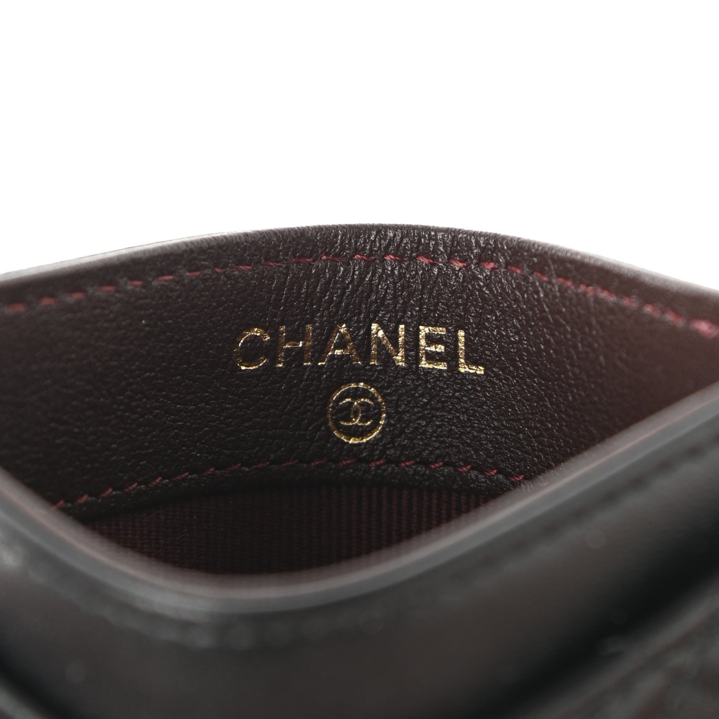 Lambskin Quilted Card Holder Black
