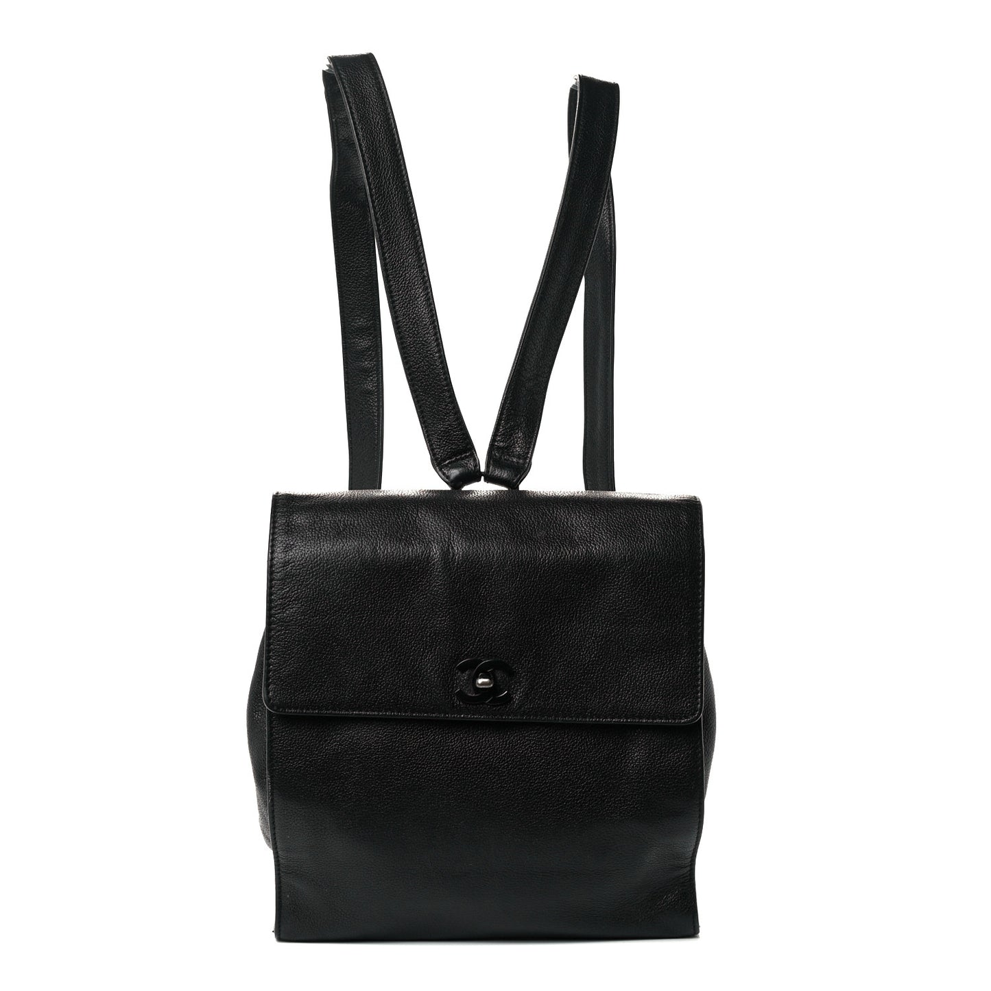 Grained Calfskin CC Backpack Black