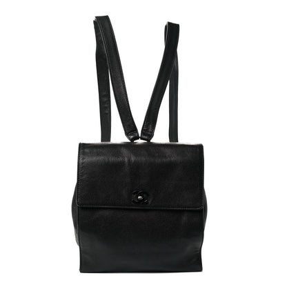Chanel Grained Calfskin CC Backpack Black 1 of 10