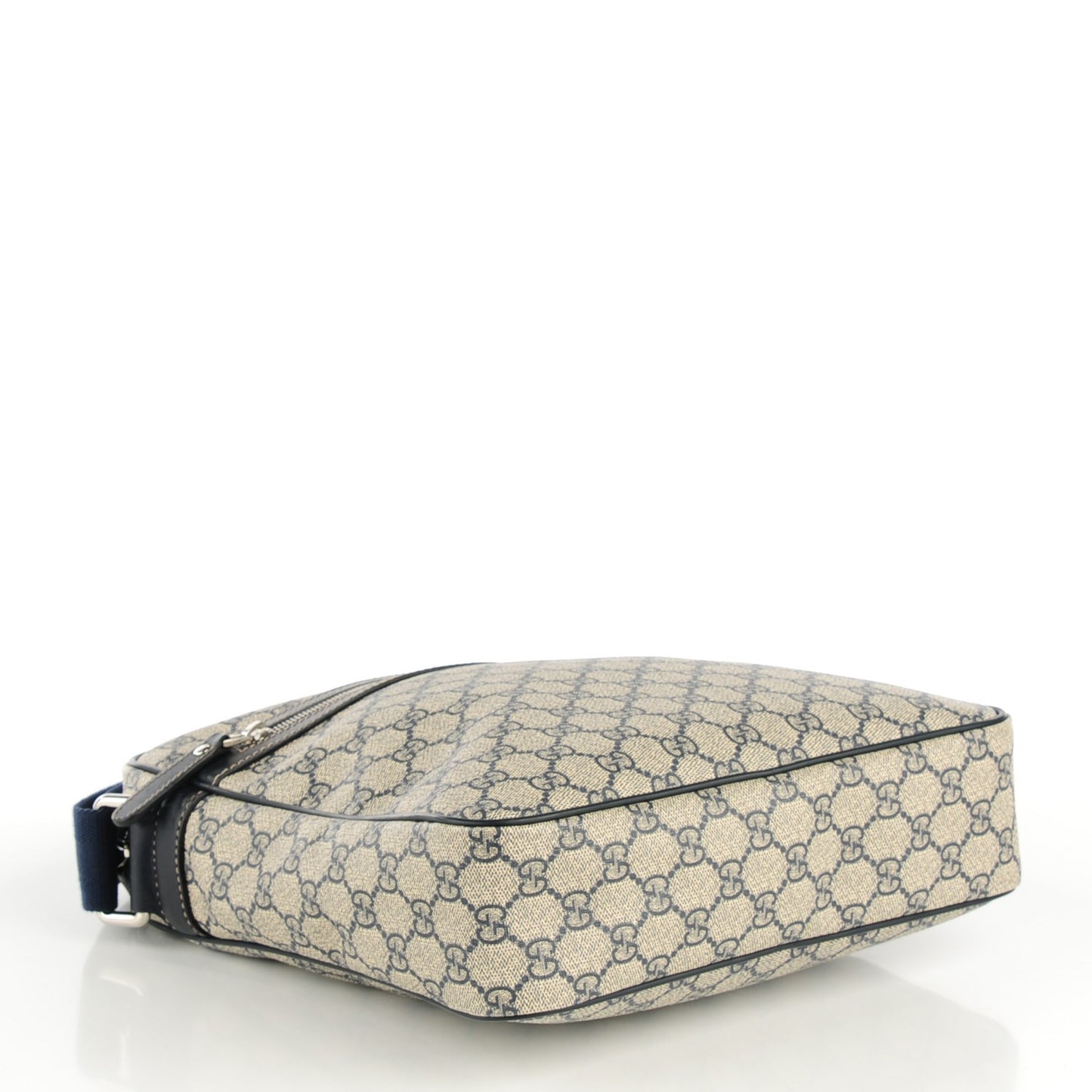 GG Supreme Monogram Selleria Calfskin Medium Messenger Bag Beige Blue