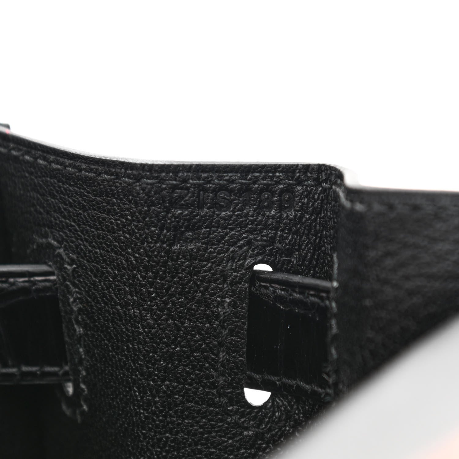 Hermes Madame Calfskin Shiny Niloticus Crocodile Kelly Sellier Touch 28 Black 6 of 12