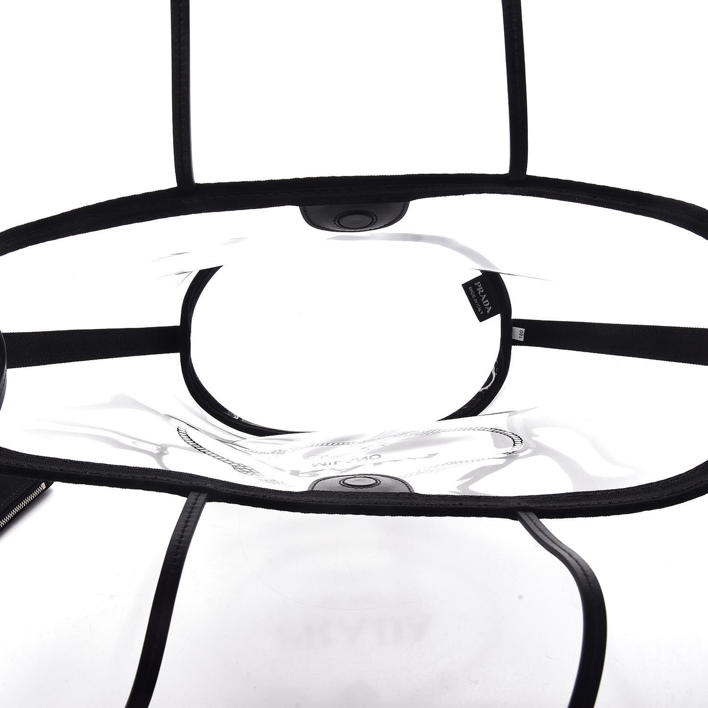 Plexiglass Calfskin Small Shopper Tote Black