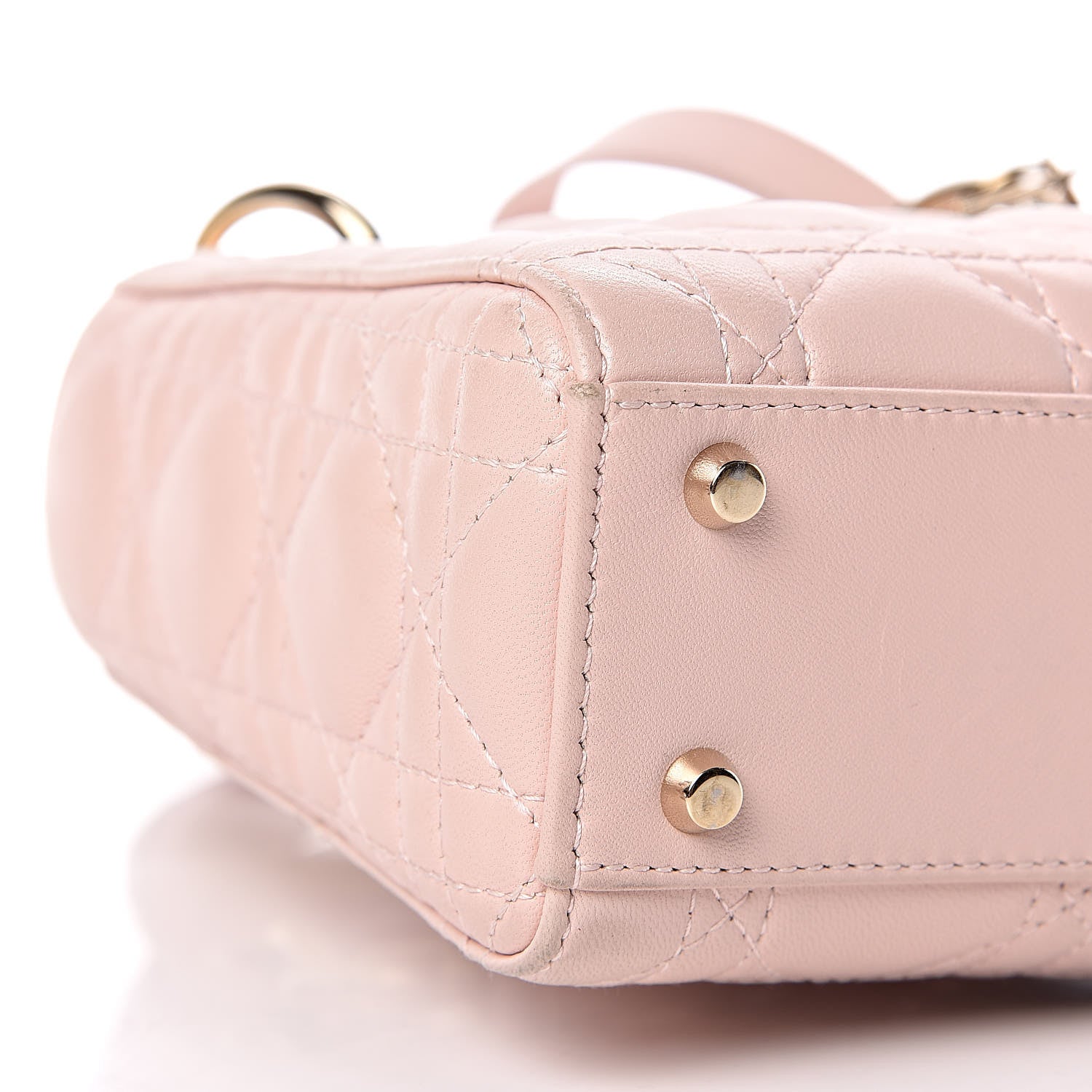 Christian Dior Lambskin Cannage Mini Lady Dior Rose Poudre 14 of 20