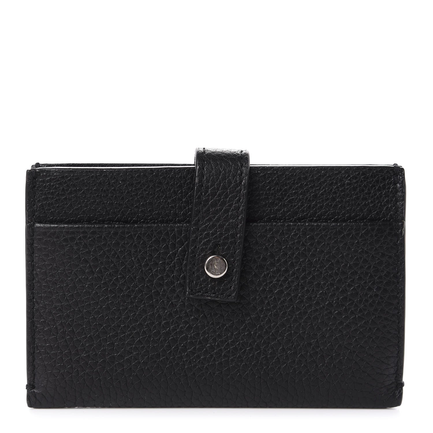 Saint Laurent Grained Calfskin Sac De Jour Souple Card Case Black 1 of 7