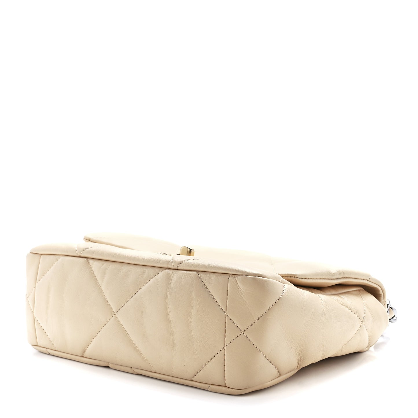 Lambskin Quilted Medium Chanel 19 Flap Light Beige