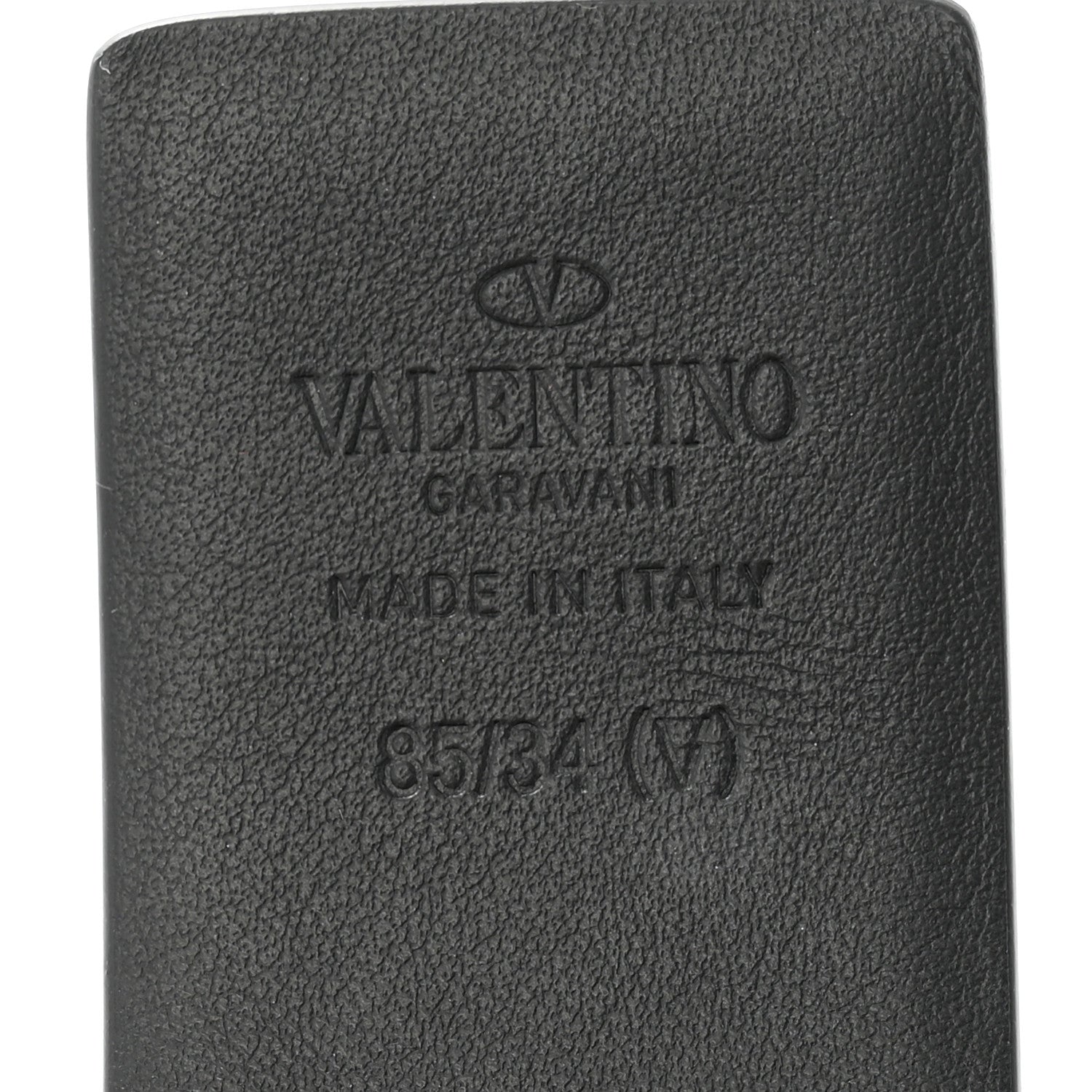 Valentino Garavani Glossy Calfskin Monochrome VLogo Belt 85 34 Black 5 of 8