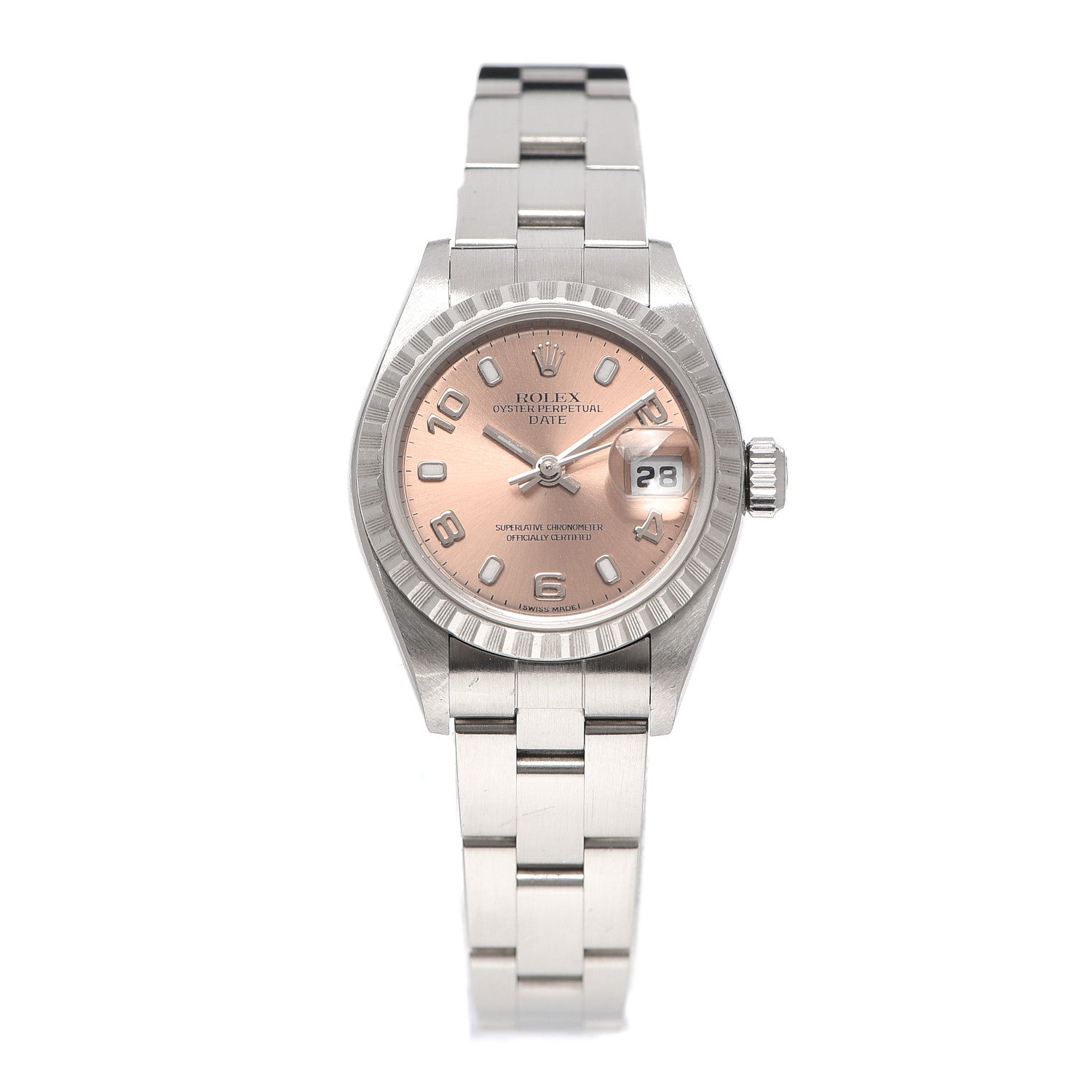 Rolex Stainless Steel 26mm Oyster Perpetual Date Watch Pink 79240 1 of 5