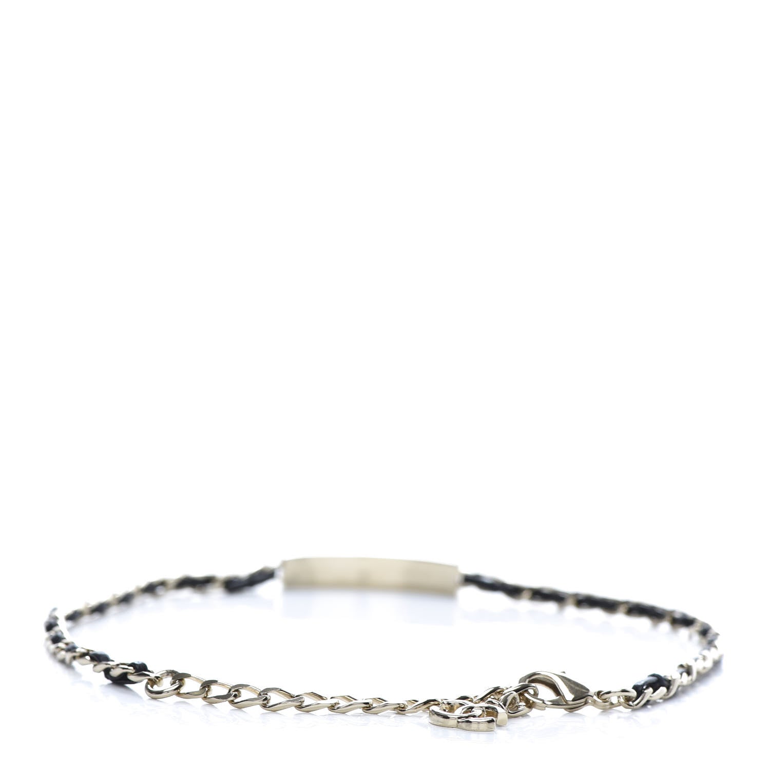 Chanel Metal Lambskin Crystal Sergeant Choker Necklace Black Gold 2 of 3