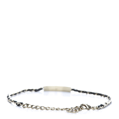 Chanel Metal Lambskin Crystal Sergeant Choker Necklace Black Gold 2 of 3