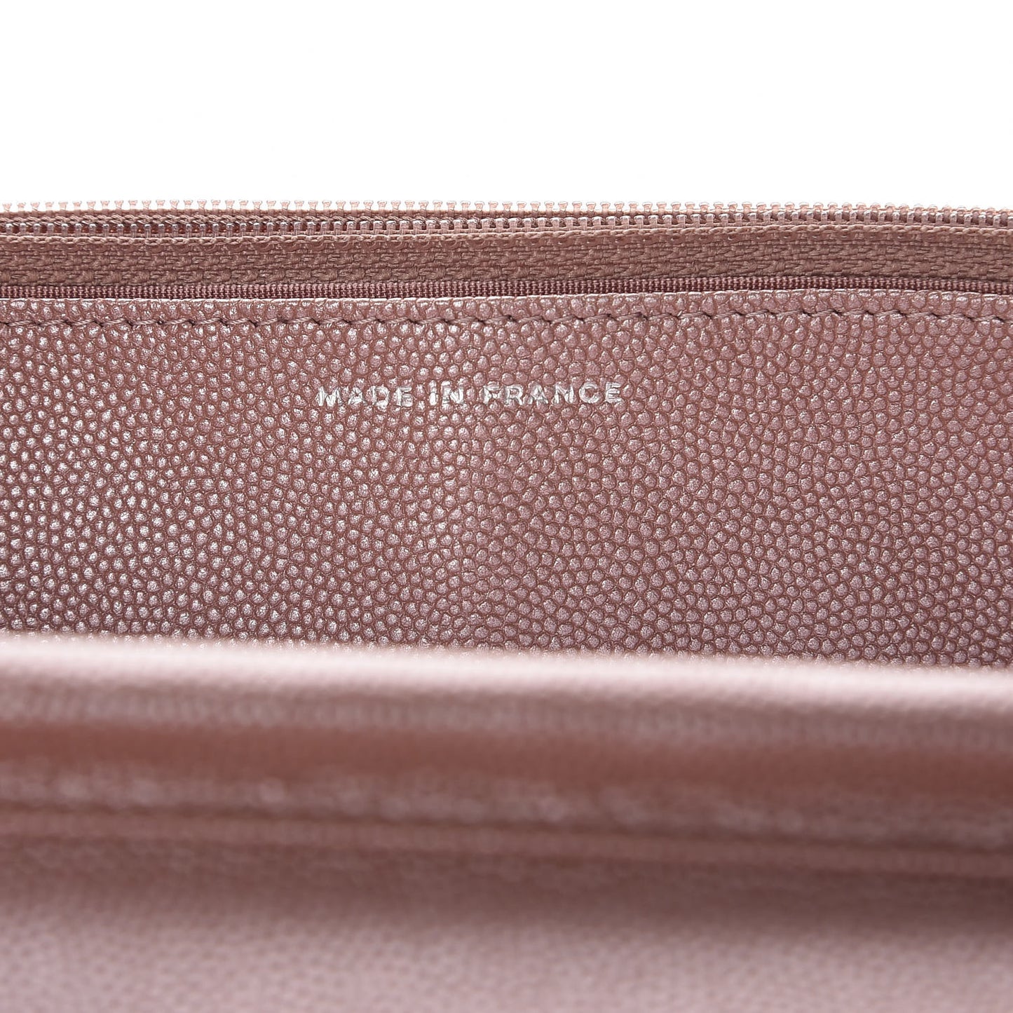 Metallic Caviar Chevron Quilted Vintage Mademoiselle Wallet On Chain WOC Pink
