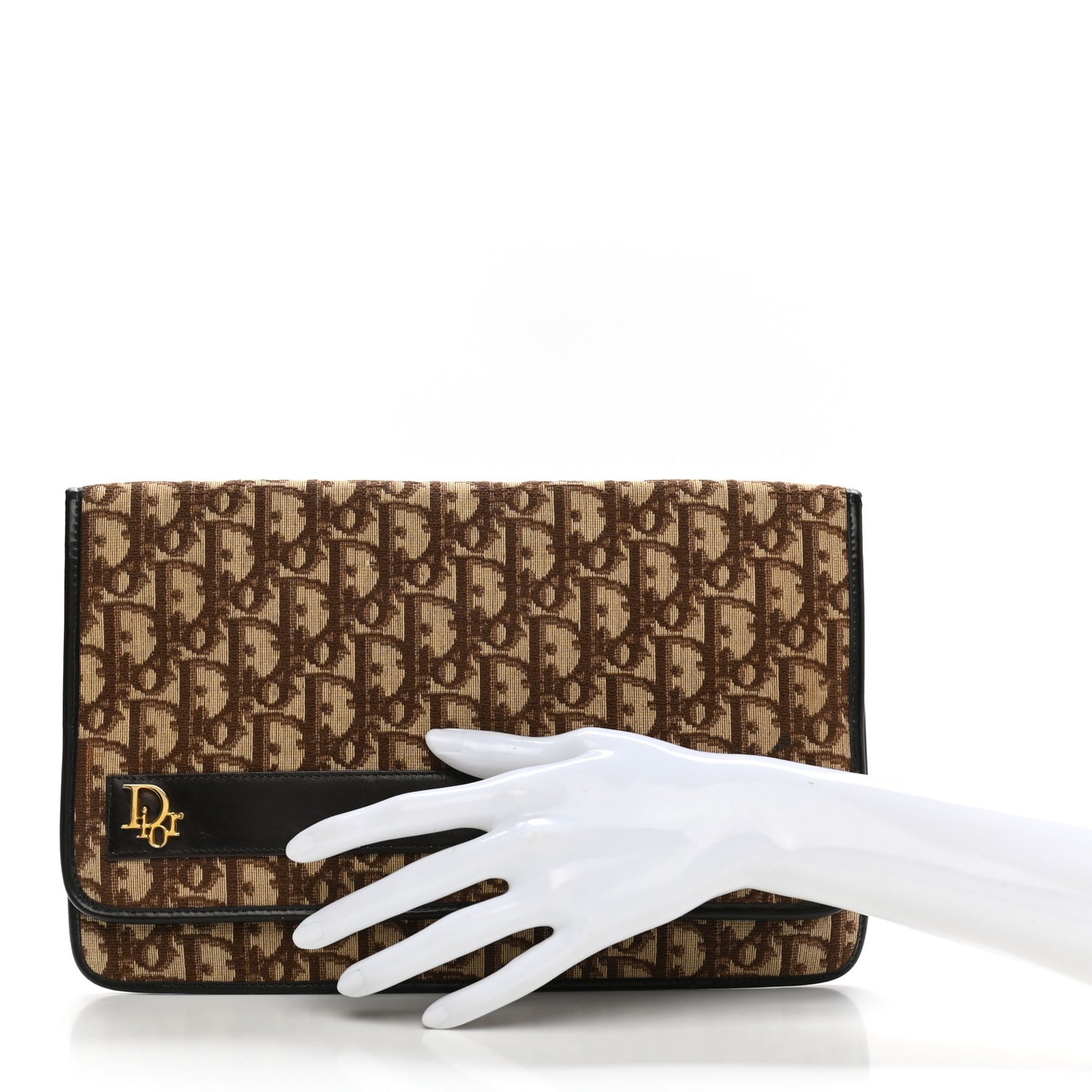 Monogram Pouch Clutch Brown