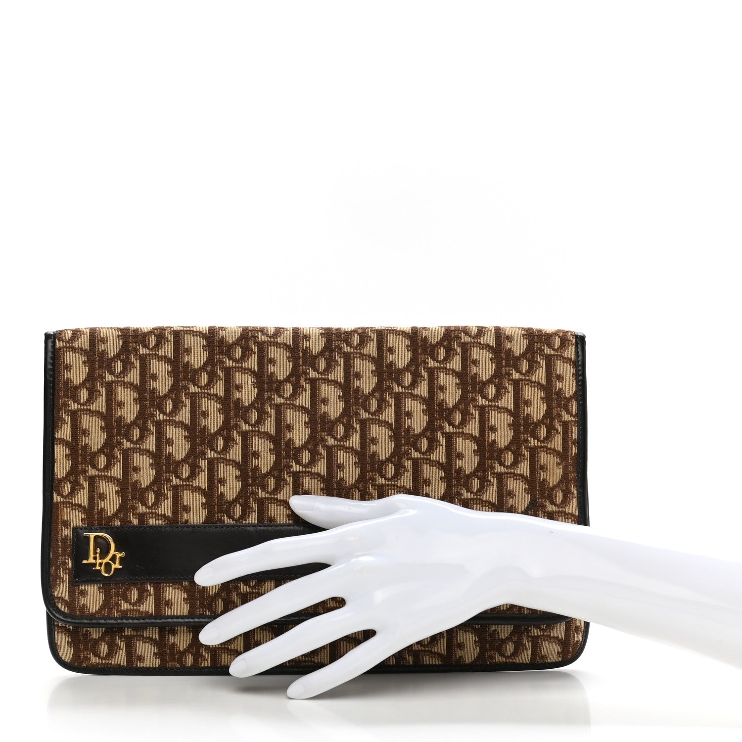 Christian Dior Monogram Pouch Clutch Brown 2 of 10