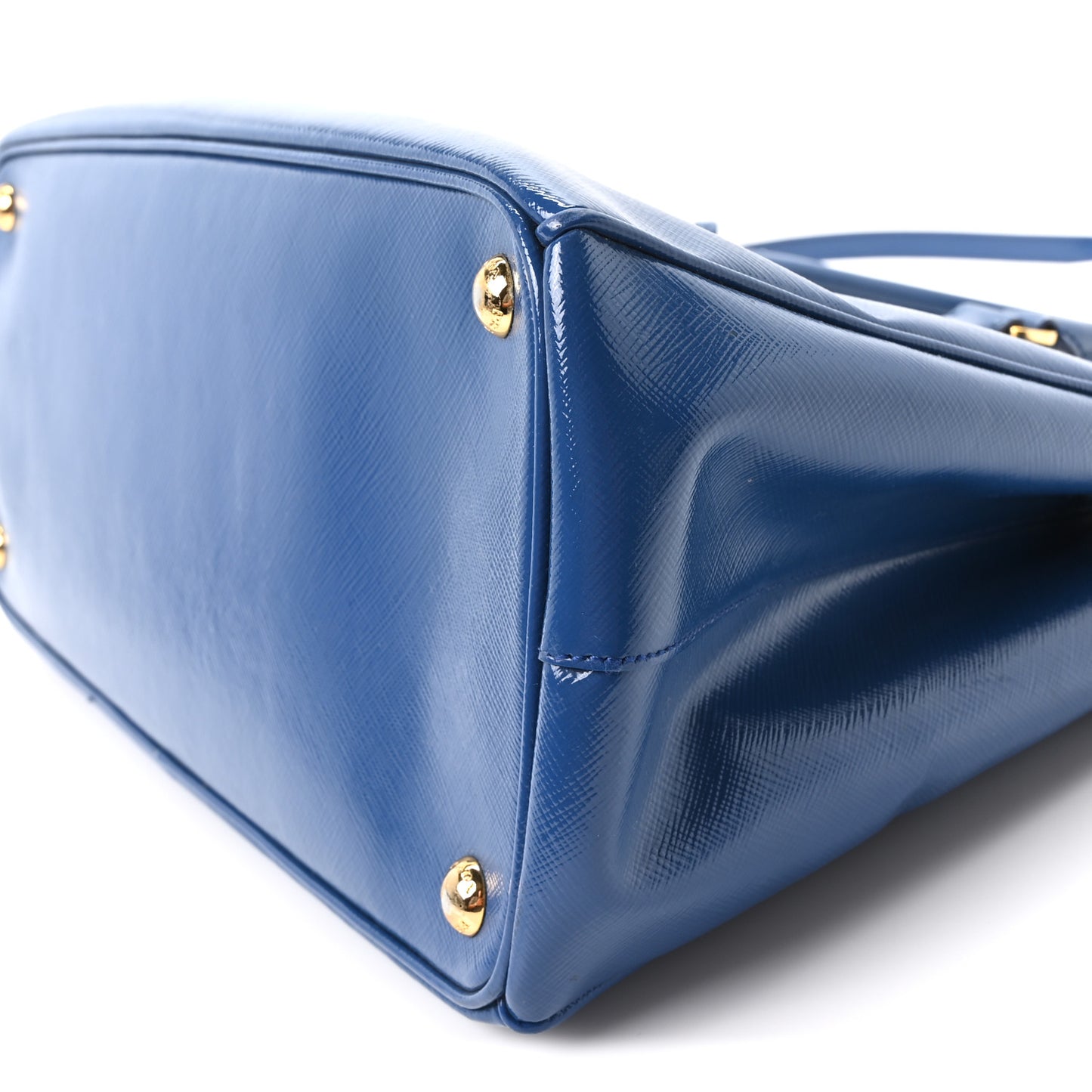 Saffiano Vernice Medium Galleria Double Zip Azzurro Azzurro