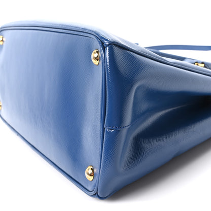 Prada Saffiano Vernice Medium Galleria Double Zip Azzurro Azzurro 10 of 10