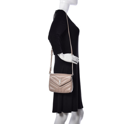 Saint Laurent Calfskin Y Quilted Monogram Toy Loulou Crossbody Bag Light Natural 2 of 14