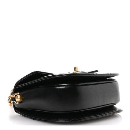 Chanel Shiny Calfskin Quilted Buckle Moon Messenger Black 4 of 10