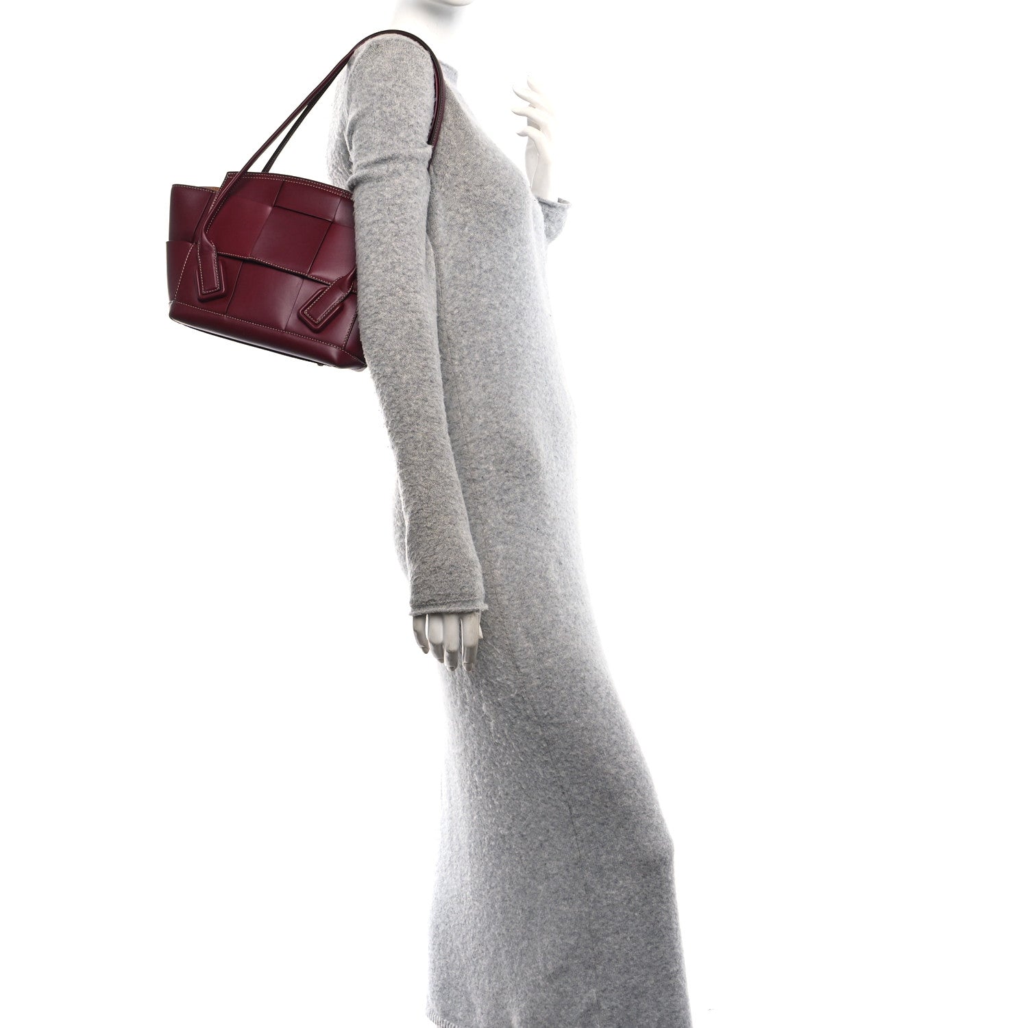 Bottega Veneta Calfskin Mini Maxi Intrecciato Arco Burgundy 2 of 11